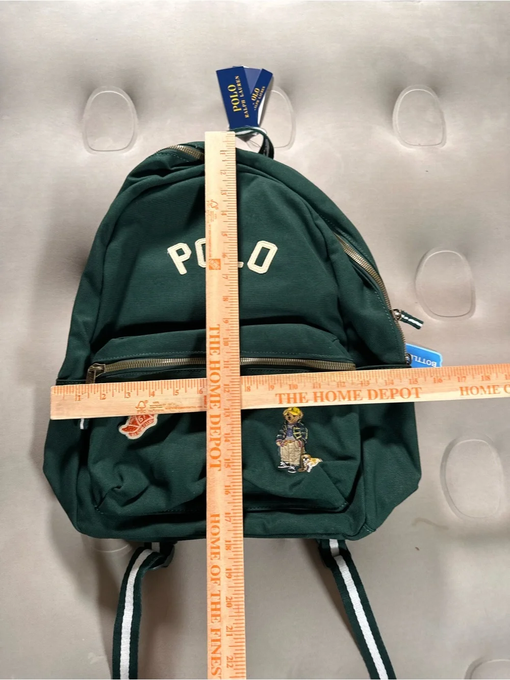 Polo Ralph Lauren Green Heritage Canvas Backpack Polo Bear Retro NWT RARE